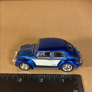 Classic Blue and White Toy Car
